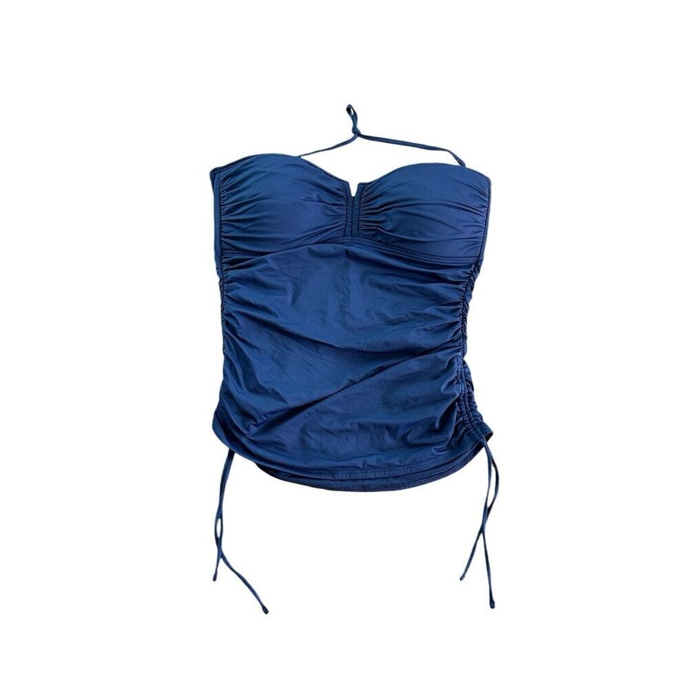 Tommy Bahama Navy Blue Halter/ Adjustable removable Strap tankini swimwear top M